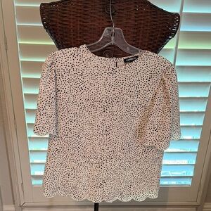 Express Black and White Polka Dot Blouse